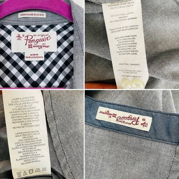 Original Penguin Ecovero Blend Chambray Shirt In Sargasso Sea Size Medium - Picture 9 of 9